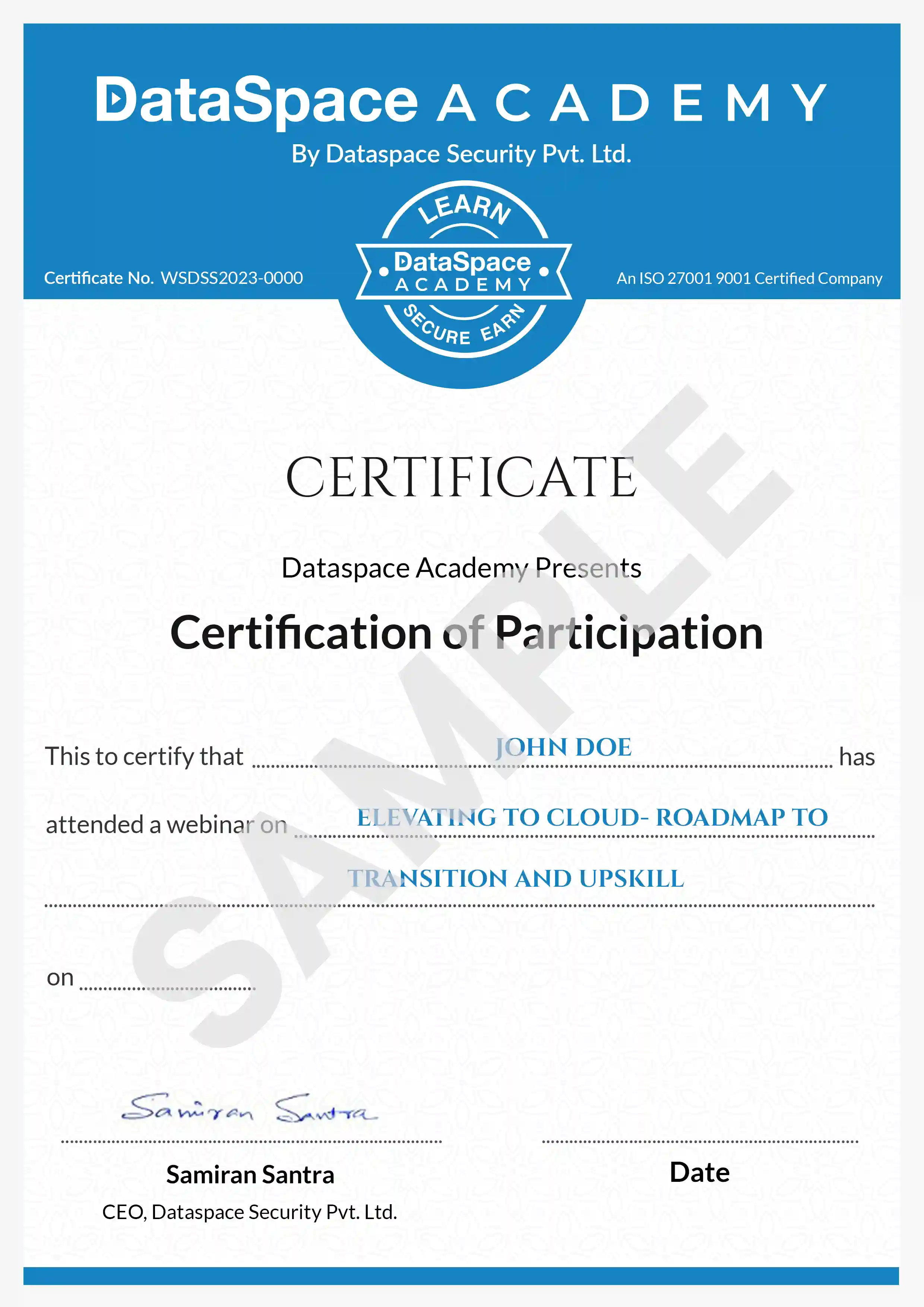 Certificate of Participation